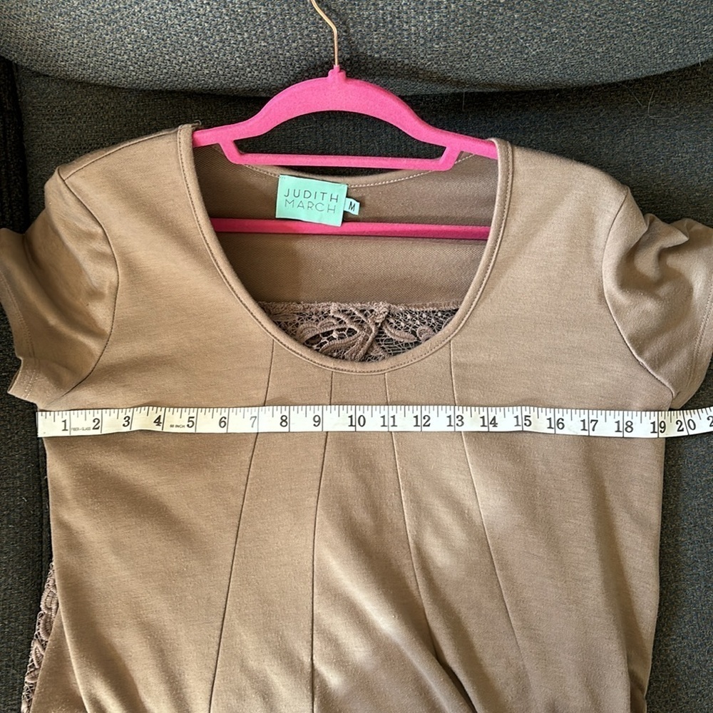 Judith March short sleeved brown top with fringe size M - Picture 10 of 10